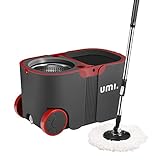 [Amazonブランド] Umi.(ウミ) 回転モップ トルネード ステンレス 洗浄機能付 替えモップ2個付き モップ 床掃除 清掃用品 掃
