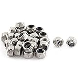 TOOGOO 30個　六角ナット　ステンレス鋼とナイロン　埋め込みナット　メトリック　M5x0.8mm