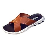 メンズサンダル、dainzuy大人用ファッションフラットラウンドトウサンダルビーチ靴スライド US:6.5 EU:40 ブラック Dainzuy01