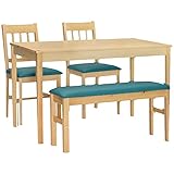タマリビング ダイニング4点セット ハイサイ ブルー 50001567 ダイニングセット ダイニングテーブル 4点セット ベンチタイプ パイン 無垢材 天然木 4人 おしゃれ 新生活