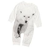 Lovely Newborn Infant Kids Baby Boy Girl Bear Print Rompers (Size:18Months, White) by FEITONG