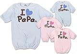 (アイラブパパアンドママ)【I lovePaPa&Mama】 アイラブパパ&ママ ラブ天使 パイル加工 コンビドレス ロンパース カバーオール 50cm/60cm 50-60 ママサックス