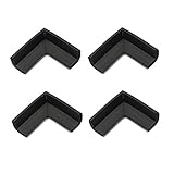 SODIAL(R)超弾力 コーナークッション コーナーパッド 4個セット 【薄手タイプ】（取付テープ付） (ブラック)