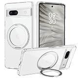 VENINGO Google Pixel 7a ケース MagSafe対応【360°回転スタンド】リング【横縦両立・角度自由調整】マグネット搭載 ワイヤレス充電 落下防止 耐衝撃 米軍MIL規格 薄型 軽量 極透 スリムフィット スマホケース Pixel 7a TPU+PC 全面保護 擦り傷防止 グーグルピクセル7a ケース 透明 黄ばみなし ピクセル 7a ケース クリア