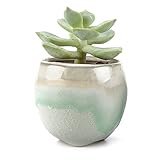 T4U 5.5CM 陶器鉢 流れ釉 スクエア口 灰底 植木鉢 多肉植物 サボテン鉢、花鉢 容器 ミ二植木鉢
