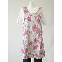百貨店 販売 【 2018 春 夏 】 ブランド エプロン 【 HANAE MORI 】（ 森 英恵 ・ ハナエ モリ ） 大きな 花 柄 が おしゃれ な キッチン エプロン 67418 (ピンク)