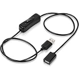 Eishin USB A オス メス 延長ケーブル 1m ON/OFF スイッチ付き ホワイト
