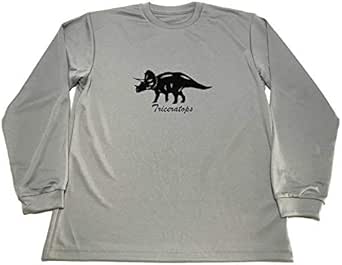 Amazon Tシャツ グレー トリケラトプス 切り絵 ドライ 恐竜 グッズ ロンｔ ロング 長袖 Tシャツ カットソー 通販