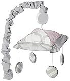 GEENNY Baby Salmon Pink & Gray Chevron Nursery Musical Mobile by GEENNY