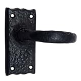 Adonai Hardware Jehoiachin Black Iron Door Handle with Plate