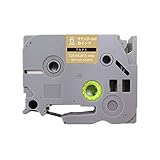 ブラザー用 ピータッチ 互換 テープ TZE-MQ815 6mm おしゃれテープ サテンゴールド(つや消し)テープ 白文字 ピータッチキューブ対応