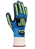 SHOWA Glove 377IPXXL-10 Size 10 Heavy Duty Blue Nitrile Palm and Fingertip Coated Work Gloves with W