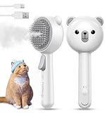 猫ブラシ スチーム ワンプッシュ式 蒸し猫ブラシ FEELNEEDY ペット用ブラシ 抜け毛除去簡単 噴霧式 ペットグルーミングブラシ