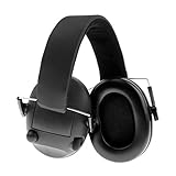 SunniMix イヤーマフ　防音　耳掛け　耳カバー　弾性ヘッドバンド　プロテクター　聴覚保護　耳　滑り止め　保護具　騒音低減　黒　　　　　　　　　　　　　