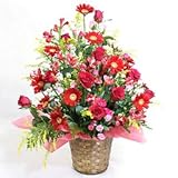 豪華な季節のアレンジ 赤系