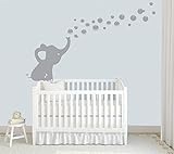 Elephant Blowing Bubbles Wall Decal Vinyl Wall Sticker Baby Nursery Decor Kids Room Wall Stickers [並