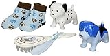 Stephan Baby Bath Squirters, Bootie Socks and Brush/Comb Gift Set, Blue Dog by Stephan Baby [並行輸入品]
