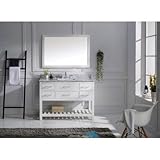 Virtu USA ms-2248-wmsq-wh Transitional 48-inch Singleシンク浴室洗面化粧台セット、ホワイト