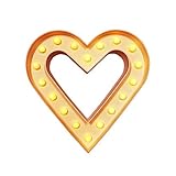 BRIGHT ZEAL Romantic Heart Marquee Sign (Bronze) [並行輸入品]
