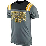 ピッツバーグスティーラーズ大人サイズ小レトロ1933半袖シャツ – チャコール