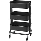 ＩＫＥＡ/イケア RASHULT/ロースフルト：ワゴン38x28x65 cm ブラック （304.459.91）