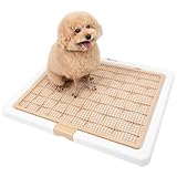 INULABO(イヌラボ) 犬 トイレ トレー 高床式 大型犬 中型犬 特大 飛び跳ね防止 ステップ しつけ トイレトレーニング 【足元いつでも綺麗】(ブラウン(新XL 76×62cm))