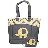 Baby Essentials Elephant Porta-Bed Diaper Bag - Zig Zag Yellow by Baby Essentials