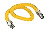 Flextron FTGC-YC12-72C 72 Flexible Yellow Epoxy Coated Gas Line Connector with 5/8 Outer Diameter an