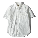 [Re-AP] リ.エーピー 日本製 ヘビーウェイト オックスフォードシャツ 半袖 ボタンダウンシャツ メンズ (ホワイト, XL)