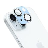 Apapeyaカメラ保護カバー iPhone 15 /iPhone 15 Plus用 レンズ保護フィルム アルミ合金一体製 鎧のパターン仕様 サラサラ レンズ保護カバー アイフォン15 用 レンズカバー iPhone15プラスに対応 レンズ保護ケース 9H硬度 保護性高い キズ防止 AR高透ガラス 防爆裂 露出オーバー防止（ブルー）