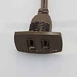 ノア 家具用コンセント（什器用） 1ヶ口コンセント 茶 VFFコード1.5m ワンタッチ式 丸穴タイプ 1500Wまで NC-1515茶