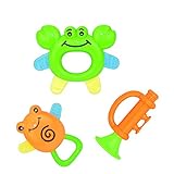 【ノーブランド品】カラフル　ABS樹脂　10個　幼児　ベビーカー　ガラガラ　 ラトル玩具 　手首の力を訓練　 鐘