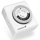 Fosmon (1個 セット) プログラムタイマー ライトタイマーコンセント 電源タップ【USプラグ / 3Pコンセント用です | 2連ソケット | 24時間タイマースイッチ | 30分単位 | 電源