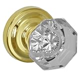 Fusion Hardware P-16-A5-0-PVD Elite Collection Victorian Clear Glass Passage Knob with Ketme Rose, F