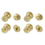 Honeywell 8100006 Tulip Entry Door Knob and Deadbolt Lock Set, Polished Brass, 2-Pack by Honeywell