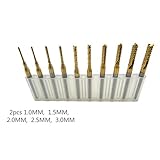 高品質10pcs / lot窒化チタンコーティングされた炭化物のPCB CNCフライスカッター1.0ミリメートル-3.0ミリメートル