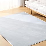 クモリ(Kumori) 洗える ラグ 軽量 100x140cm フランネル 滑り止め付き ラグマット マイクロファイバー ふわふわ肌触り ホットカーペット対応 オールシーズン 100×140cm（約1畳） ライトグレー