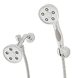 Speakman VS-113014 Caspian Dual Shower Head Combo System with Anystream Handheld Shower and Fixed Sh