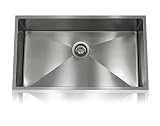 Lenova SS-1/2Ri-S1 One-Half Radius Stainless Steel Single Bowl Undermount Kitchen Sink, Large by Len