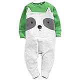 エルフ ベビー(Fairy Baby)ロンパース ベビーつなぎ 足つきカバーオール 長袖 73cm いぬさん