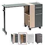 ＜ FV ＞ ネイルテーブル ( キューピック ) オークウッド 幅106cm×奥行38cm×高さ75cm [ 多用途 折りたたみテーブル スリムデスク ネイルテーブル ネイルデスク キャスター付き パソコンデスク PCデスク 片袖机 作業