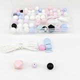 Mamimami Home 赤ちゃんの おしゃぶり 歯固め 噛がため 玩具 DIY アクセサリー ゼント 安全素材 BPAフリー シリコーンビーズ ダミークリップ 手作り ママ 看護ネックレス 出産祝