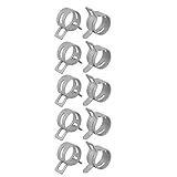 uxcell ホースクランプ スプリングクランプ エアチューブクリップ　燃料ホースパイプ用 ばねバンド式 低圧 ホワイト 15mm外径 10個入り