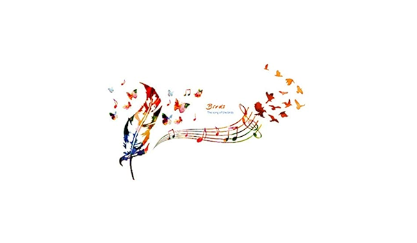 Amazon ウォールステッカー おしゃれ 子供部屋 音楽 ステッカー ウォールシール 壁紙シール 音譜 羽根 春 インテリア 音符 楽譜 譜面 ソング 心 英字 音楽室 ネイティブ トイレ スクール キッチン ミュージック 蝶 鳥 文字 かわいい かっこいい Diyシール キッズルーム