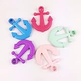 Mamimami Home 歯がため 歯固め シリコーン アンカー ガラガラ　ペンダント おしゃぶり 授乳玩具 出産祝い 内祝い ベビーギフト 男の子　女の子 6x7.7CM 5個/5色[BPAフリー