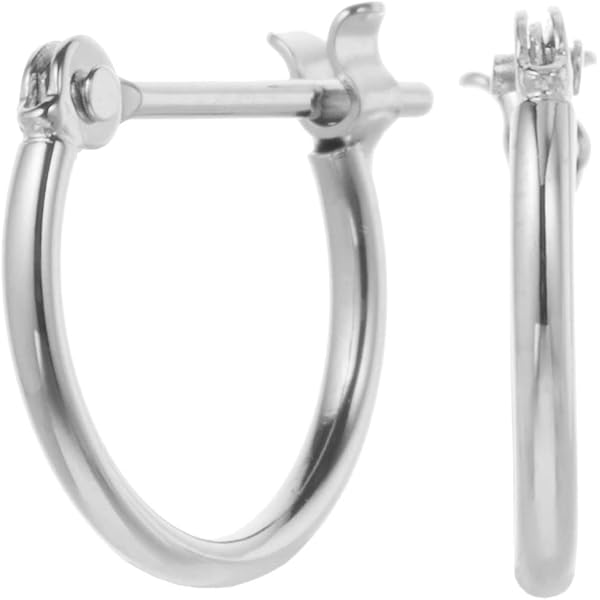 Amazon | Pt900 プラチナ フープピアス 少し細目のパイプ輪 1mm×10mm