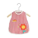 2枚子供防水ノースリーブエプロンコットン＆リネンベビーよだれかけ (001)、0歳から2歳