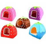 Amazon いちご デザイン ペット 用 2way ハウス ベッド Lサイズ レッド 小型犬 猫 用 絆 ベッド クッション 通販