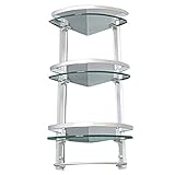 Rozin ガラス アルミバスルーム棚 三角 三段階 お風呂 用品 ホルダー バスケット