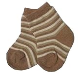 オーガニックコットン100% しましまソックス ブラウン 10~12cm